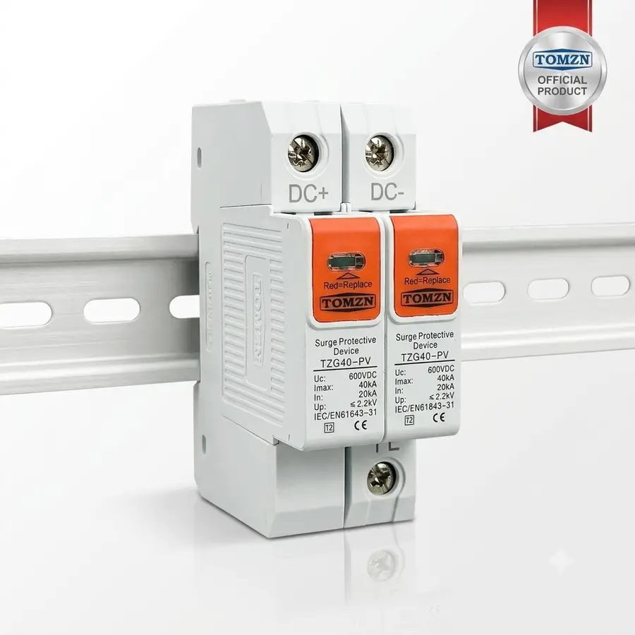 TOMZN 2 Pole DC SPD (Surge Protective Device) - TZG40-PV (20KA-40KA) 600VDC